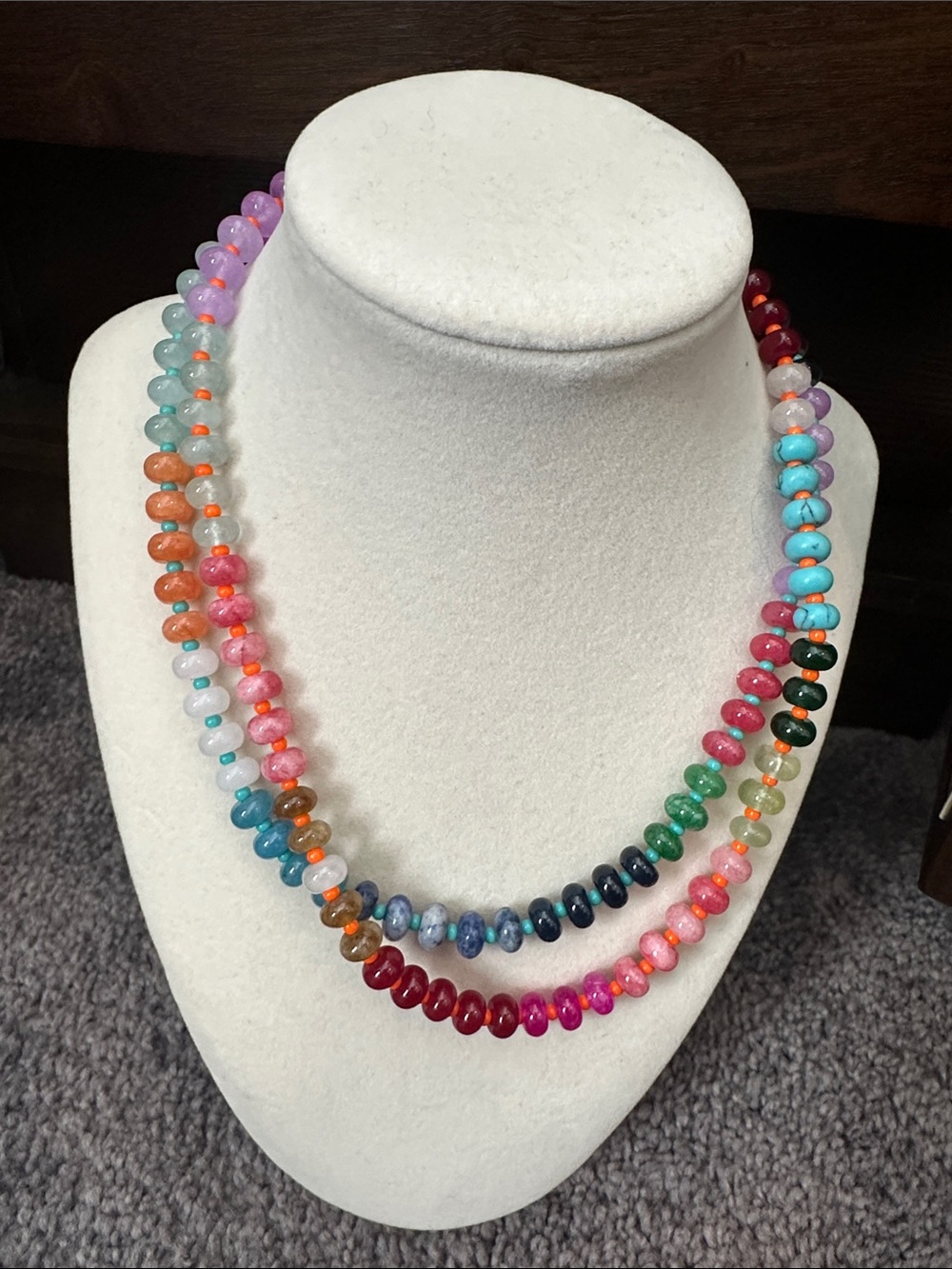 Colorful Multicolor Beaded Necklace Set for Women
